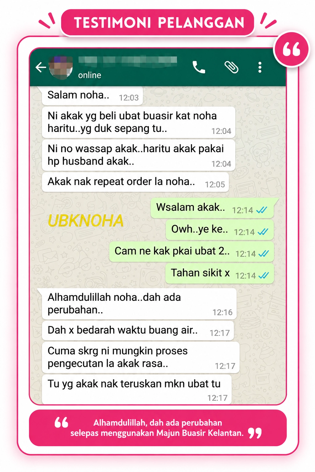 Testimoni Majun Buasir Kelantan 1